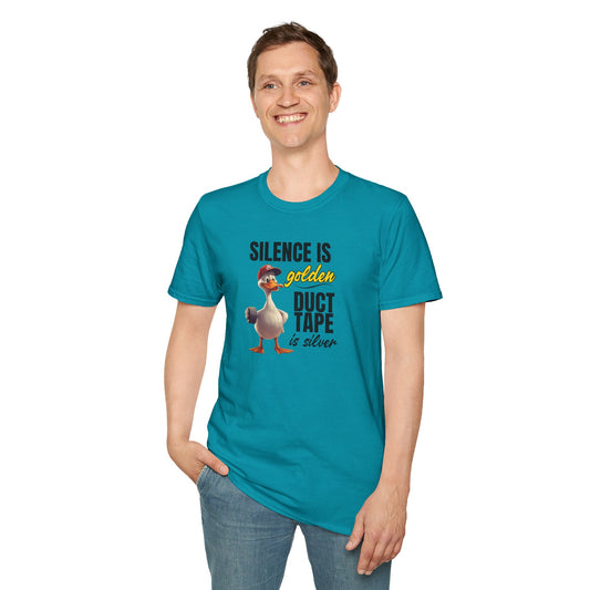 "Silence is Golden, Duct Tape is Silver" Funny Duck Tee