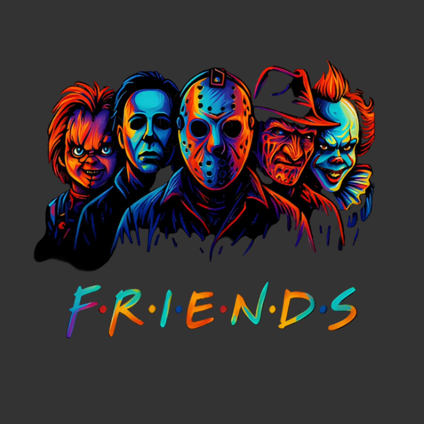 πͺπ Horror Crew Tee β Neon Slasher Squad Shirt