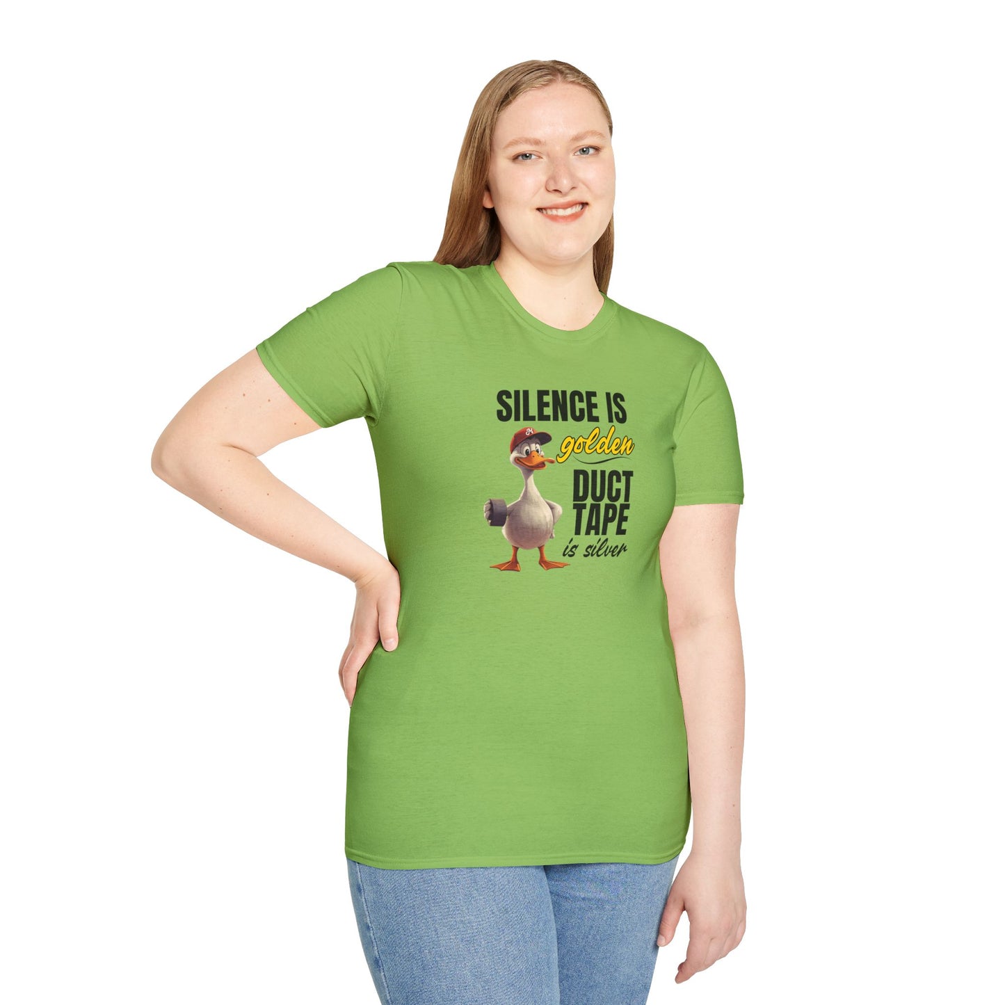 "Silence is Golden, Duct Tape is Silver" Funny Duck Tee
