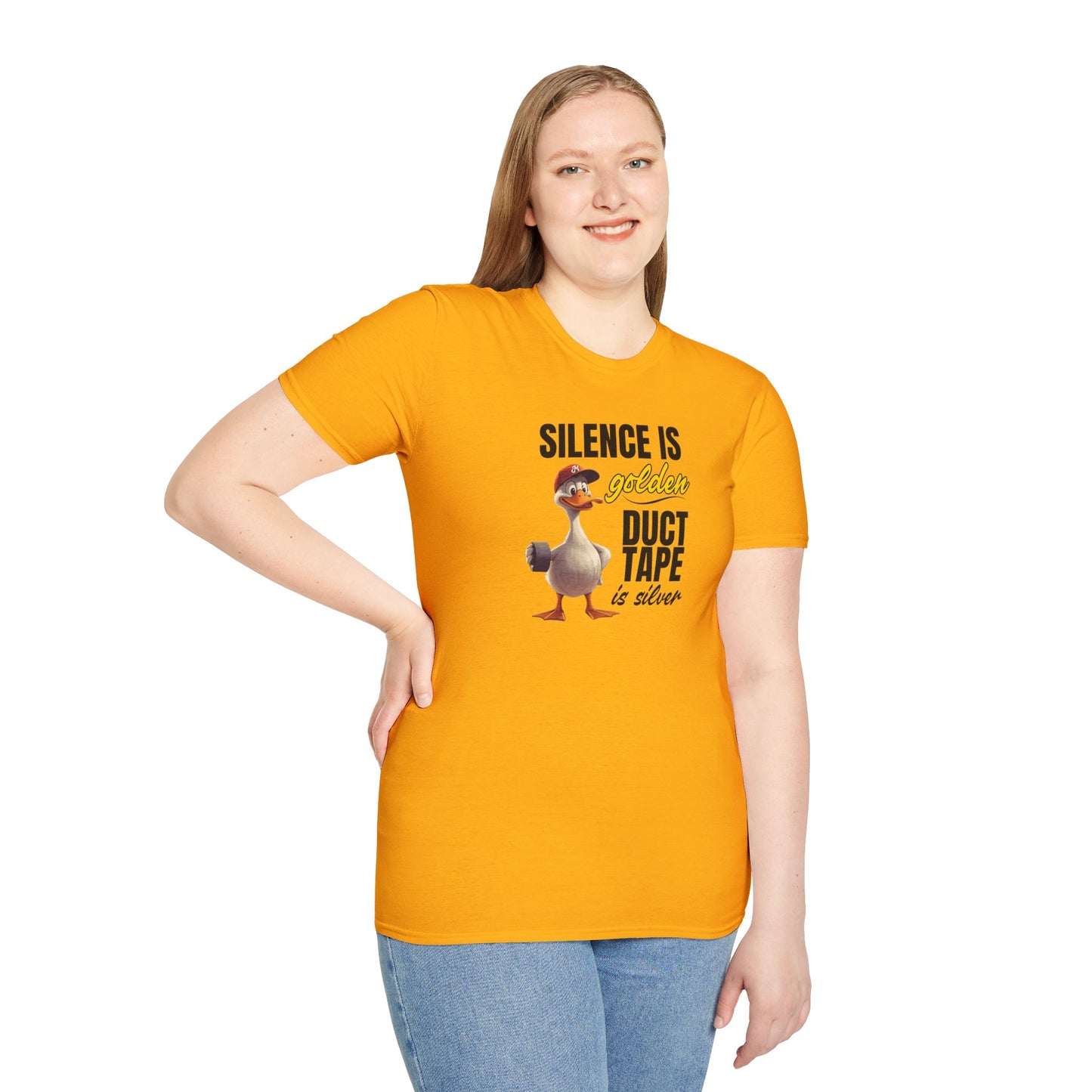 "Silence is Golden, Duct Tape is Silver" Funny Duck Tee