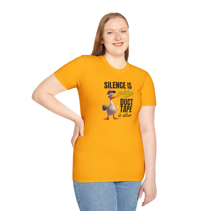 "Silence is Golden, Duct Tape is Silver" Funny Duck Tee