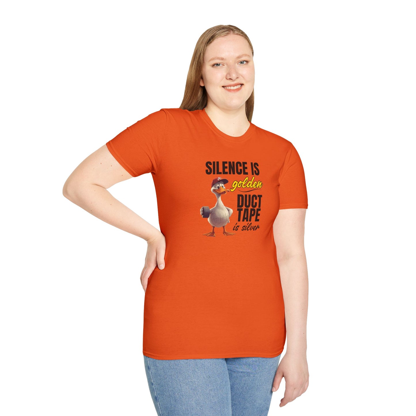 "Silence is Golden, Duct Tape is Silver" Funny Duck Tee