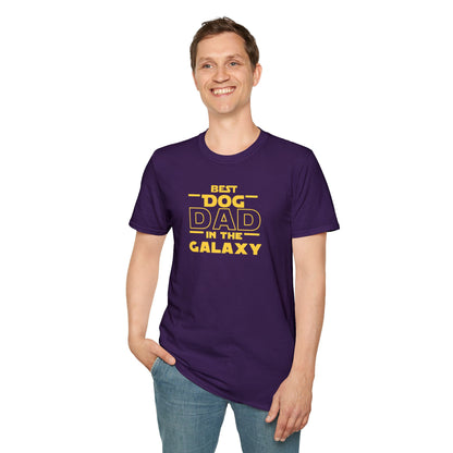 Best Dog Dad in the Galaxy T-Shirt | Funny Space Dog Lover Tee