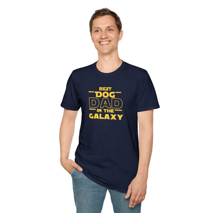 Best Dog Dad in the Galaxy T-Shirt | Funny Space Dog Lover Tee