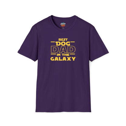 Best Dog Dad in the Galaxy T-Shirt | Funny Space Dog Lover Tee