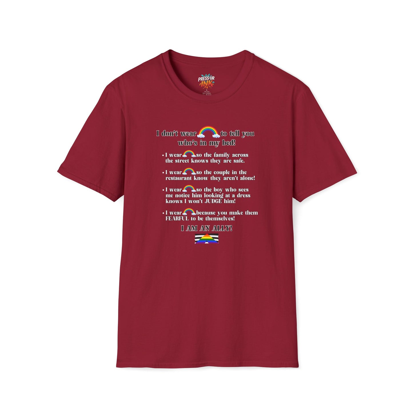 I Am An Ally – LGBTQ Support Shirt | Pride Ally Statement Tee | Inclusive Message Shirt