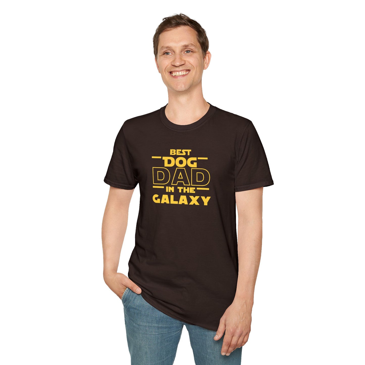 Best Dog Dad in the Galaxy T-Shirt | Funny Space Dog Lover Tee