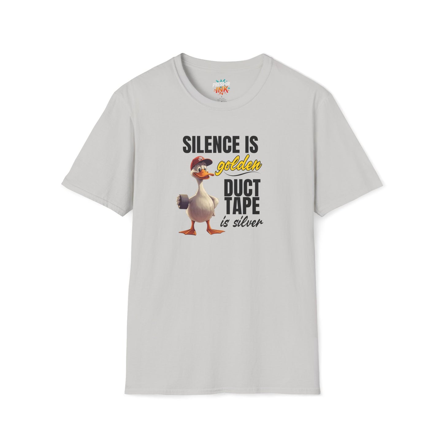 "Silence is Golden, Duct Tape is Silver" Funny Duck Tee