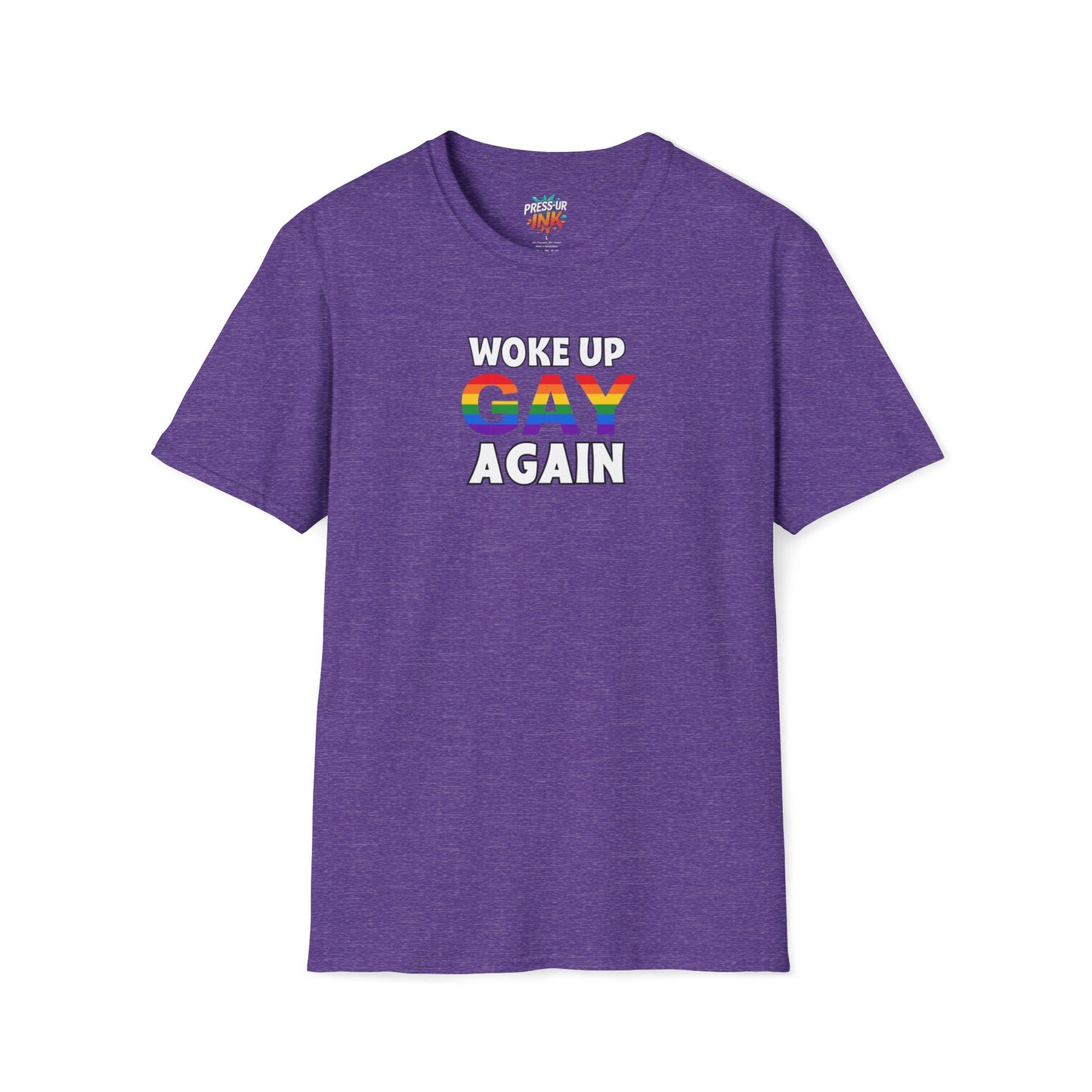 Woke Up Gay Again – Funny LGBTQ Pride Shirt | Rainbow Statement Tee