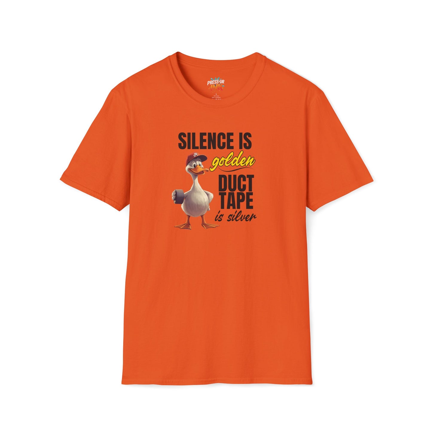 "Silence is Golden, Duct Tape is Silver" Funny Duck Tee