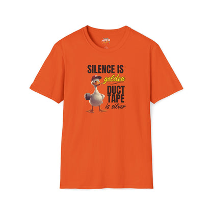 "Silence is Golden, Duct Tape is Silver" Funny Duck Tee