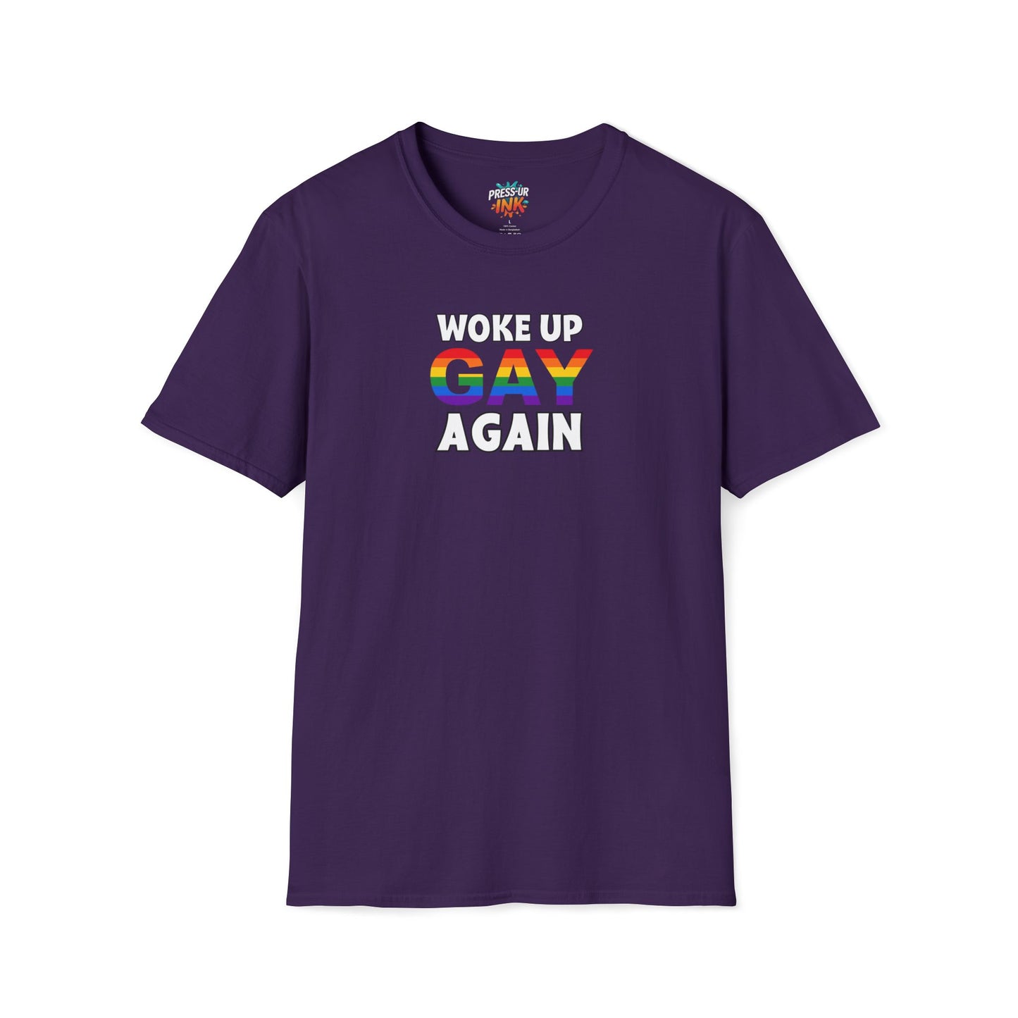 Woke Up Gay Again – Funny LGBTQ Pride Shirt | Rainbow Statement Tee