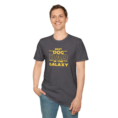 Best Dog Dad in the Galaxy T-Shirt | Funny Space Dog Lover Tee