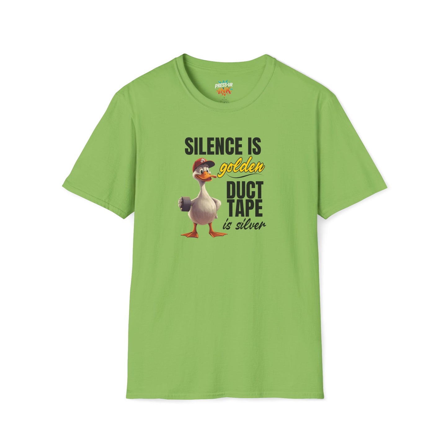 "Silence is Golden, Duct Tape is Silver" Funny Duck Tee