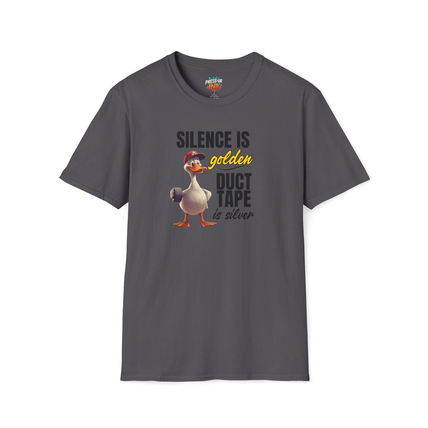 "Silence is Golden, Duct Tape is Silver" Funny Duck Tee