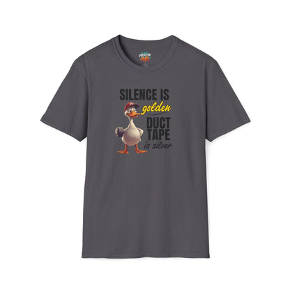 "Silence is Golden, Duct Tape is Silver" Funny Duck Tee