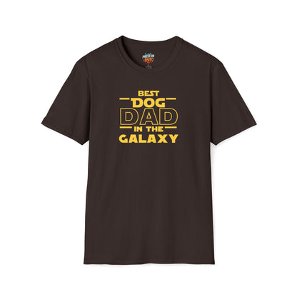 Best Dog Dad in the Galaxy T-Shirt | Funny Space Dog Lover Tee