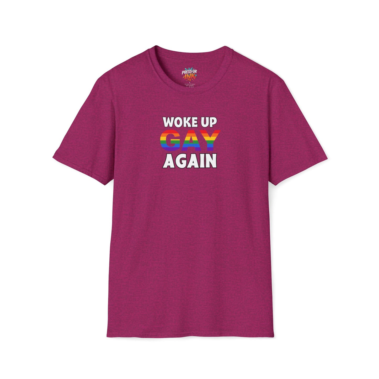 Woke Up Gay Again – Funny LGBTQ Pride Shirt | Rainbow Statement Tee