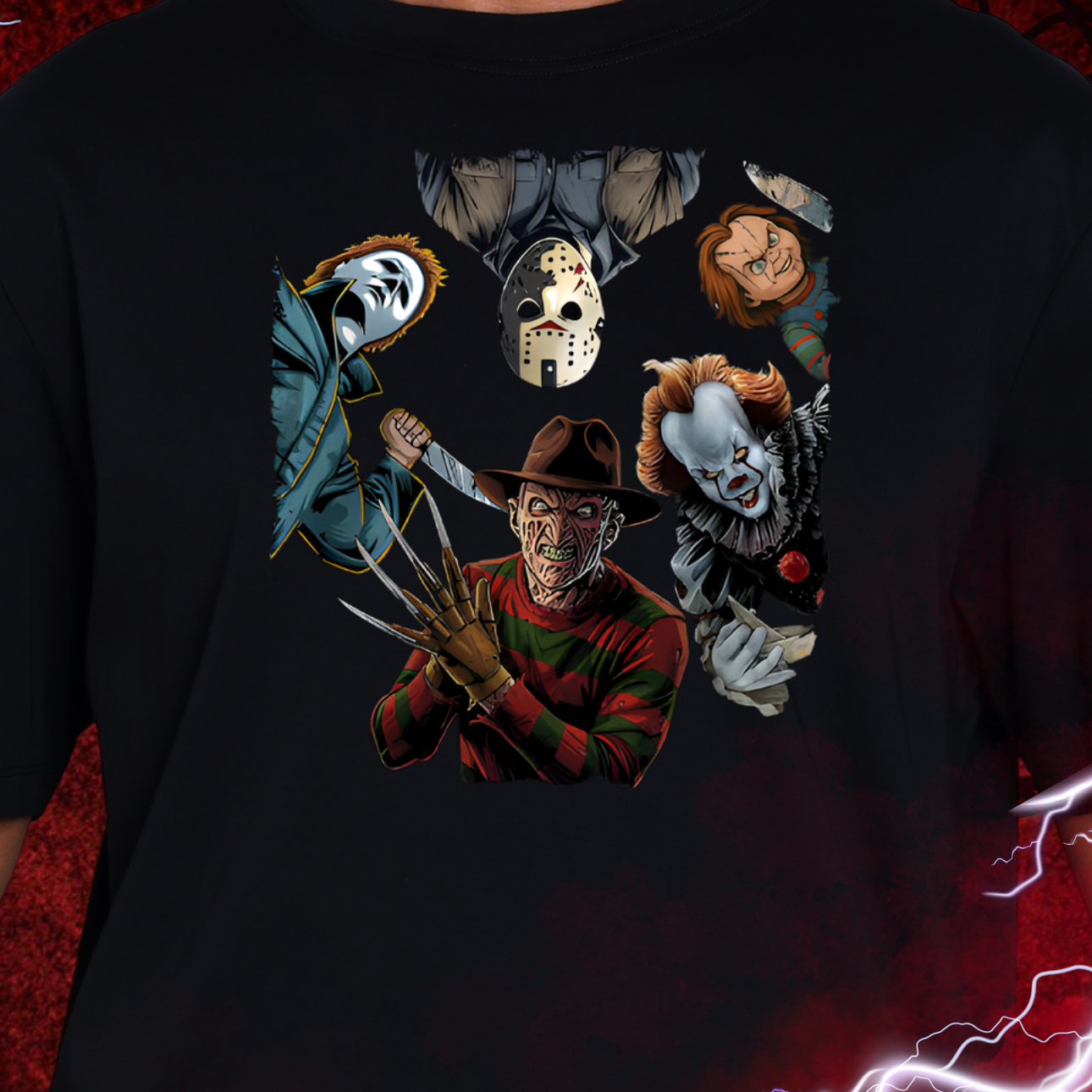 🔪😈 Slasher Society “Surrounded” Tee – Horror Circle Graphic Shirt