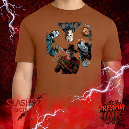 🔪😈 Slasher Society “Surrounded” Tee – Horror Circle Graphic Shirt