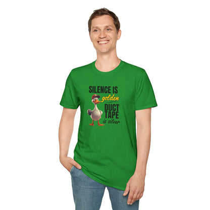 "Silence is Golden, Duct Tape is Silver" Funny Duck Tee