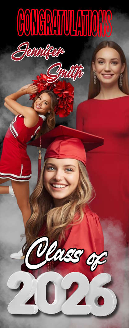 Custom Graduate Banner – 31.5" x 80" Retractable Banner Stand