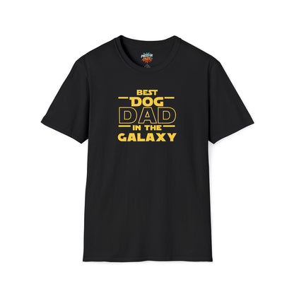 Best Dog Dad in the Galaxy T-Shirt | Funny Space Dog Lover Tee