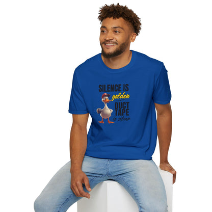 "Silence is Golden, Duct Tape is Silver" Funny Duck Tee