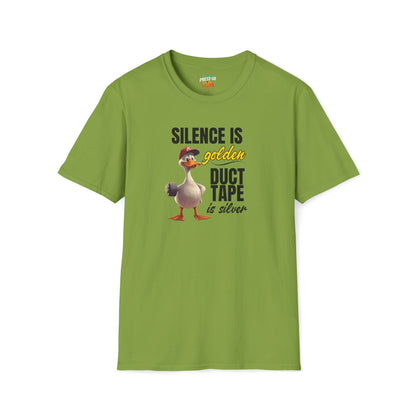 "Silence is Golden, Duct Tape is Silver" Funny Duck Tee