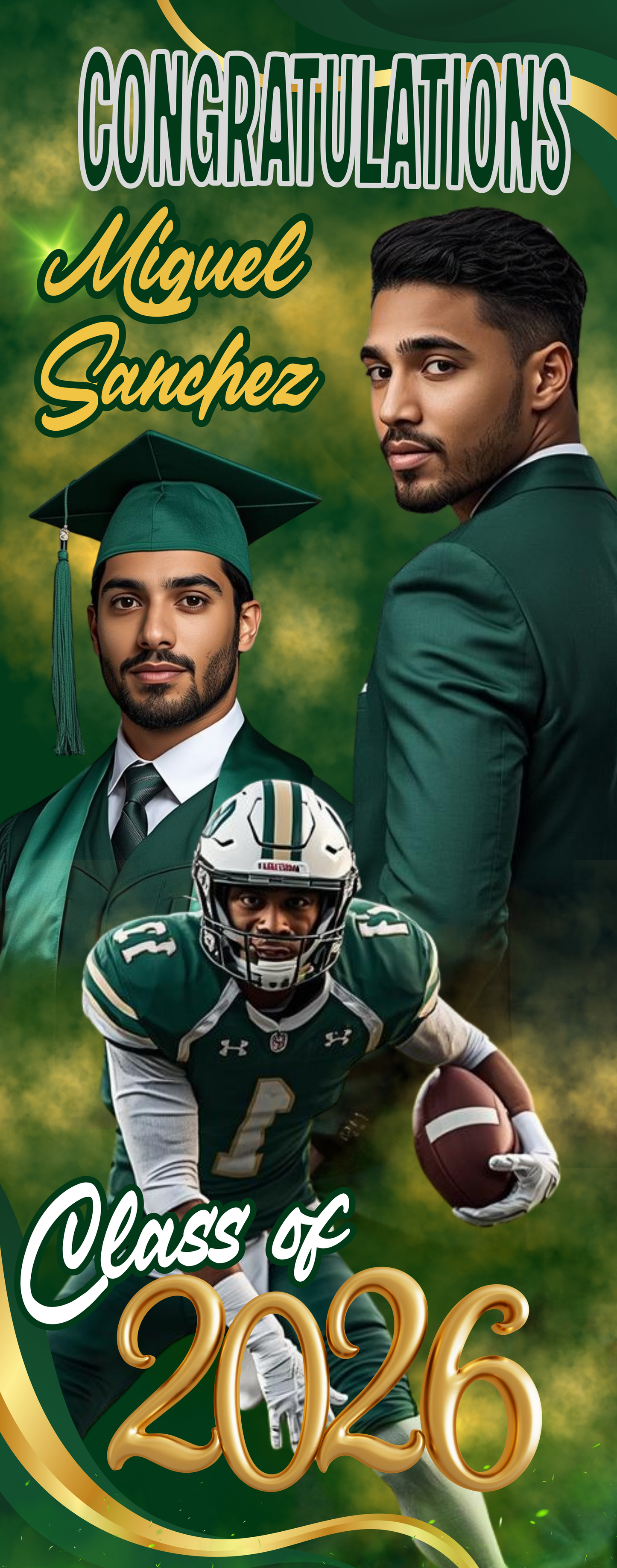 Custom Graduate Banner – 31.5" x 80" Retractable Banner Stand