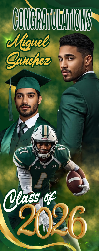 Custom Graduate Banner – 31.5" x 80" Retractable Banner Stand