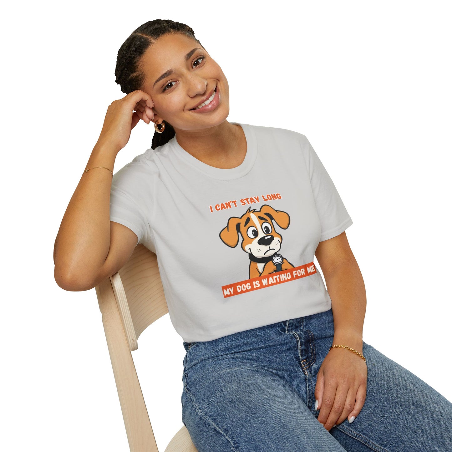 I Can’t Stay Long – My Dog Is Waiting For Me T-Shirt | Funny Dog Lover Graphic Tee
