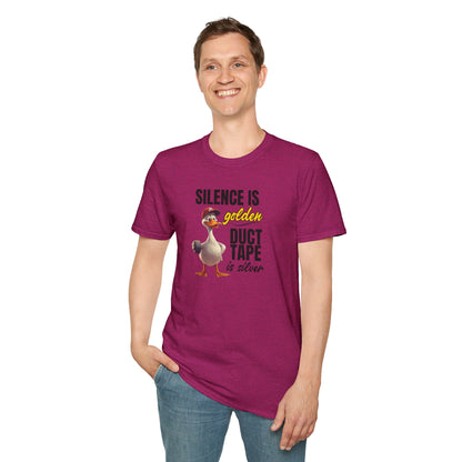 "Silence is Golden, Duct Tape is Silver" Funny Duck Tee