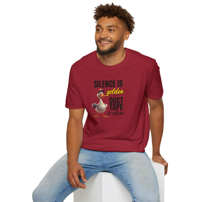 "Silence is Golden, Duct Tape is Silver" Funny Duck Tee