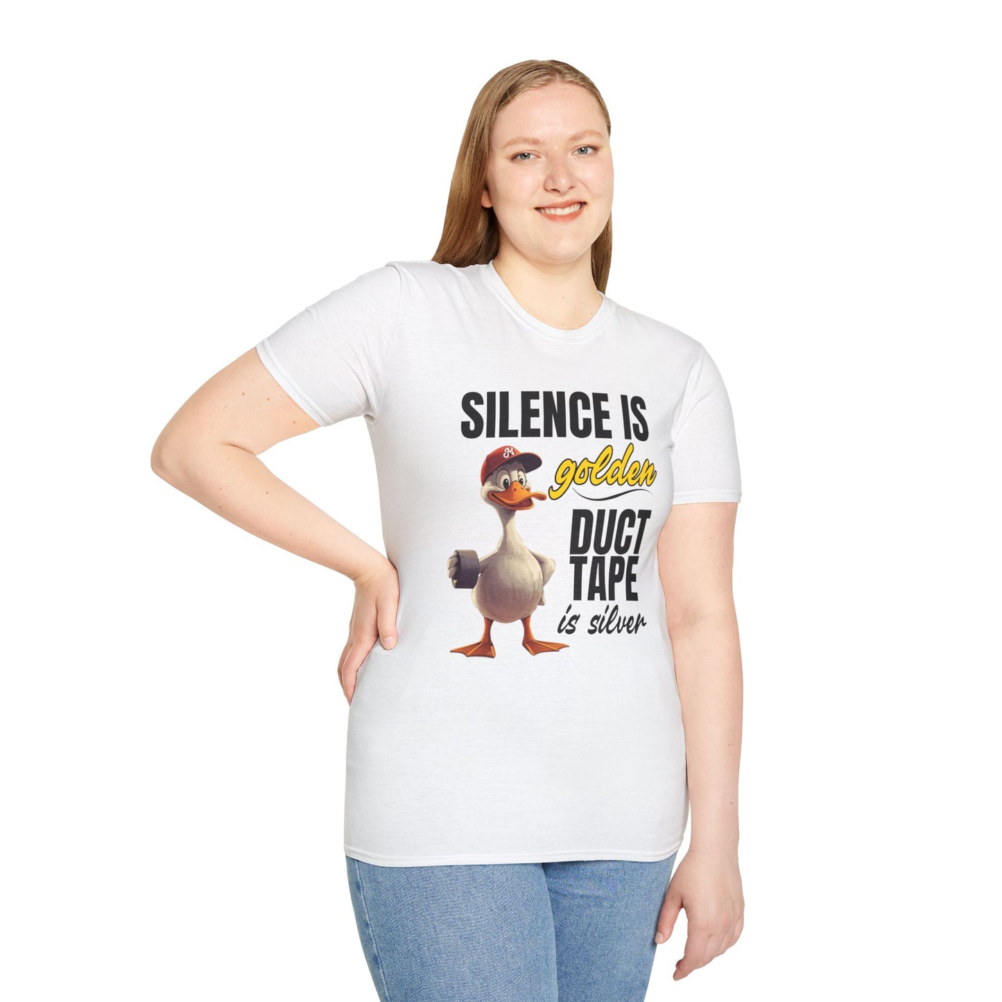 "Silence is Golden, Duct Tape is Silver" Funny Duck Tee
