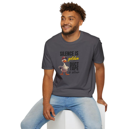 "Silence is Golden, Duct Tape is Silver" Funny Duck Tee