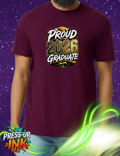 Proud 2026 Graduate Custom School Colors T-Shirt