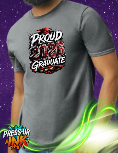 Proud 2026 Graduate Custom School Colors T-Shirt