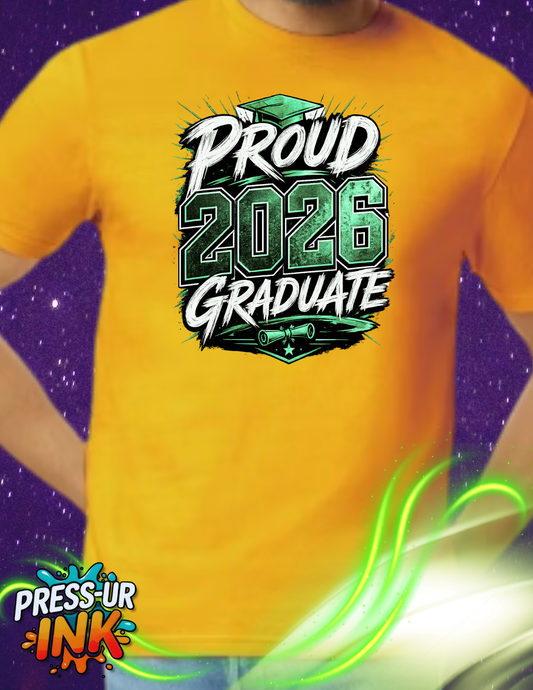 Proud 2026 Graduate Custom School Colors T-Shirt