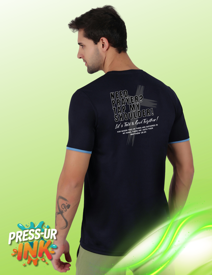 Need Prayer? Tap My Shoulder – Faith-Based Christian Tee