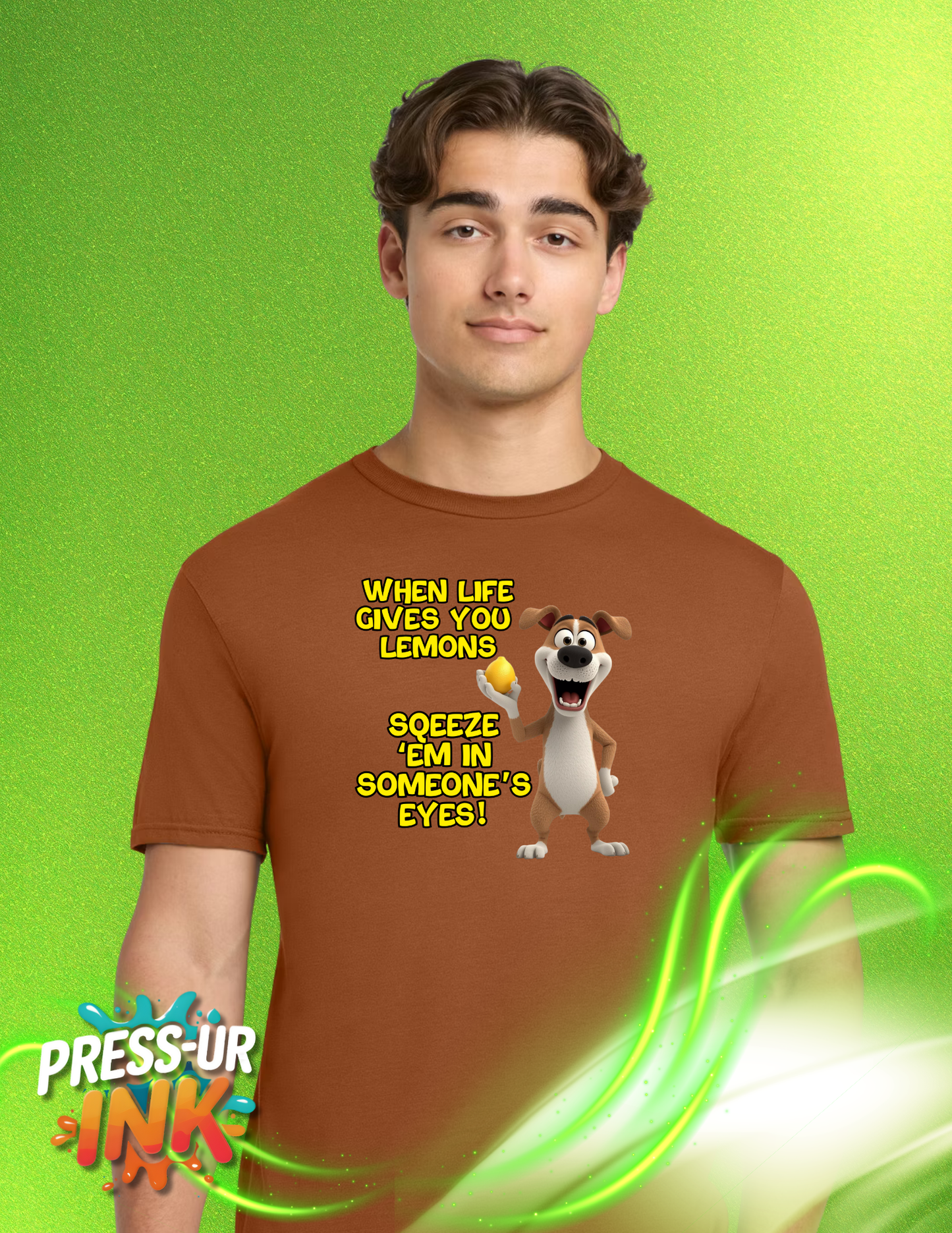 When Life Gives You Lemons Funny Dog T-Shirt – Sarcastic Humor Tee, Squeeze ‘Em in Someone’s Eyes Shirt, Funny Graphic Tee