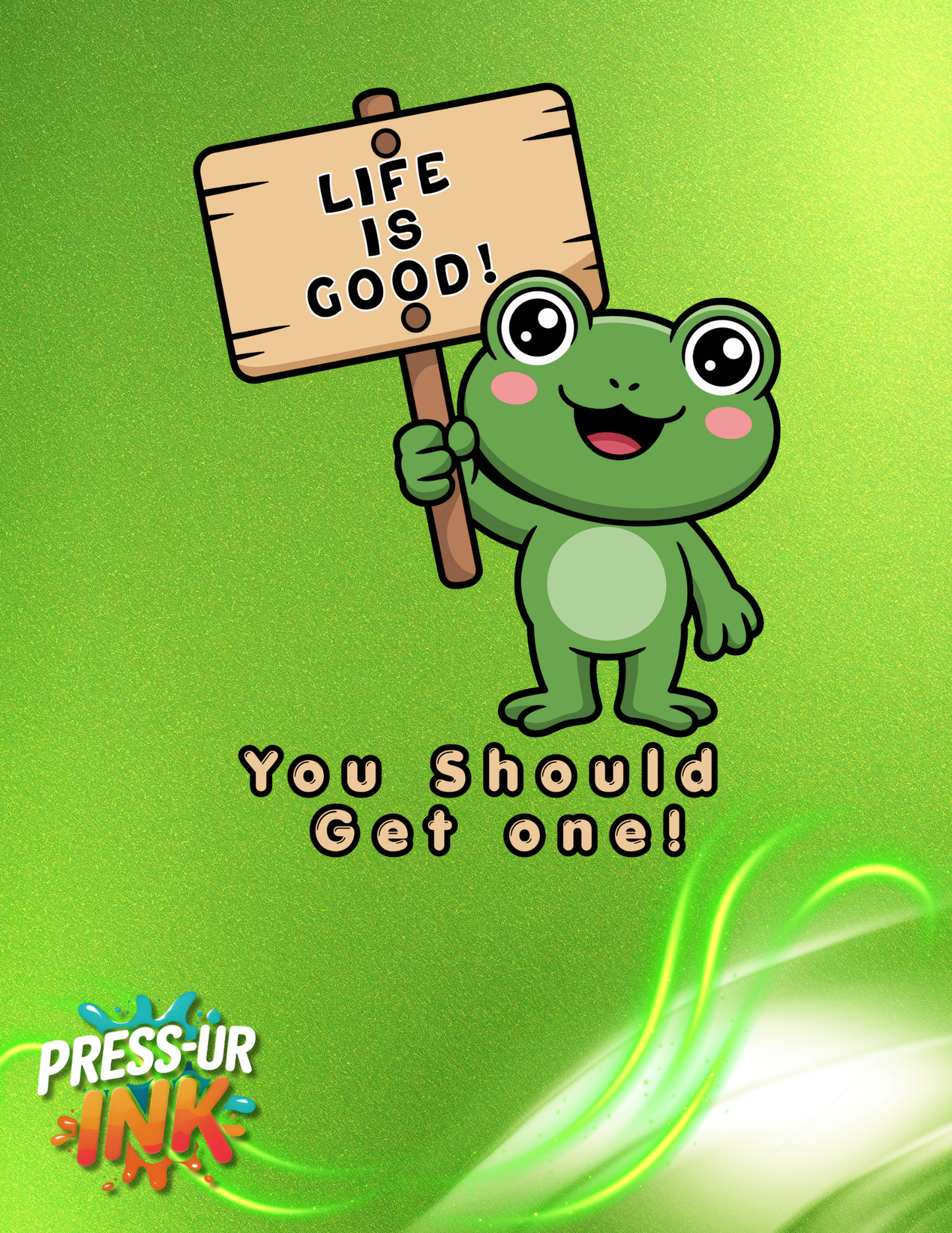 Life Is Good Funny Frog T-Shirt – Cute Frog Graphic Tee, Funny Positive Humor Shirt, Kawaii Frog Tee