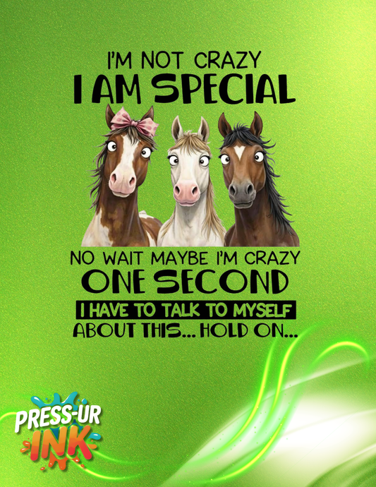I’m Not Crazy I’m Special Funny Horse T-Shirt – Sarcastic Humor Tee, Crazy Horse Graphic Shirt, Funny Animal Tee