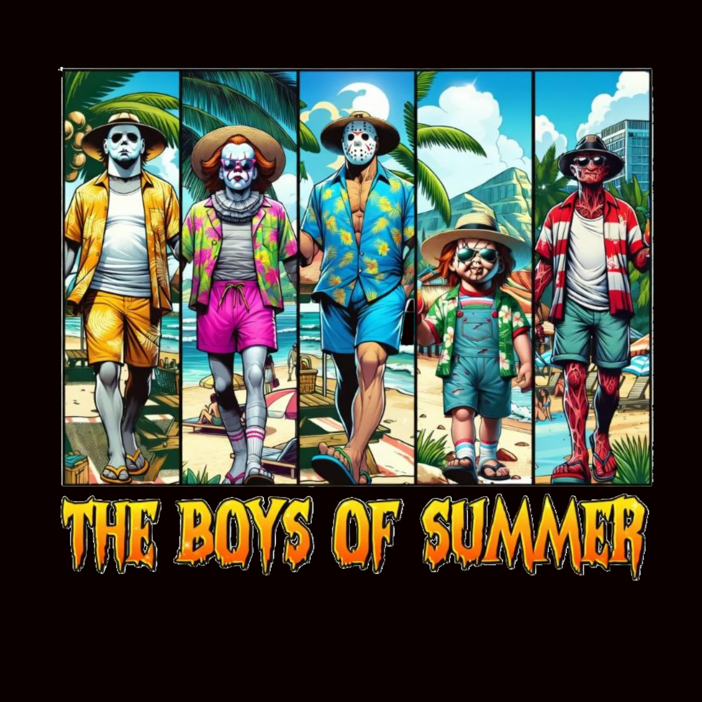 🌴🔪 The Boys of Summer Tee – Horror Vacation Squad Shirt