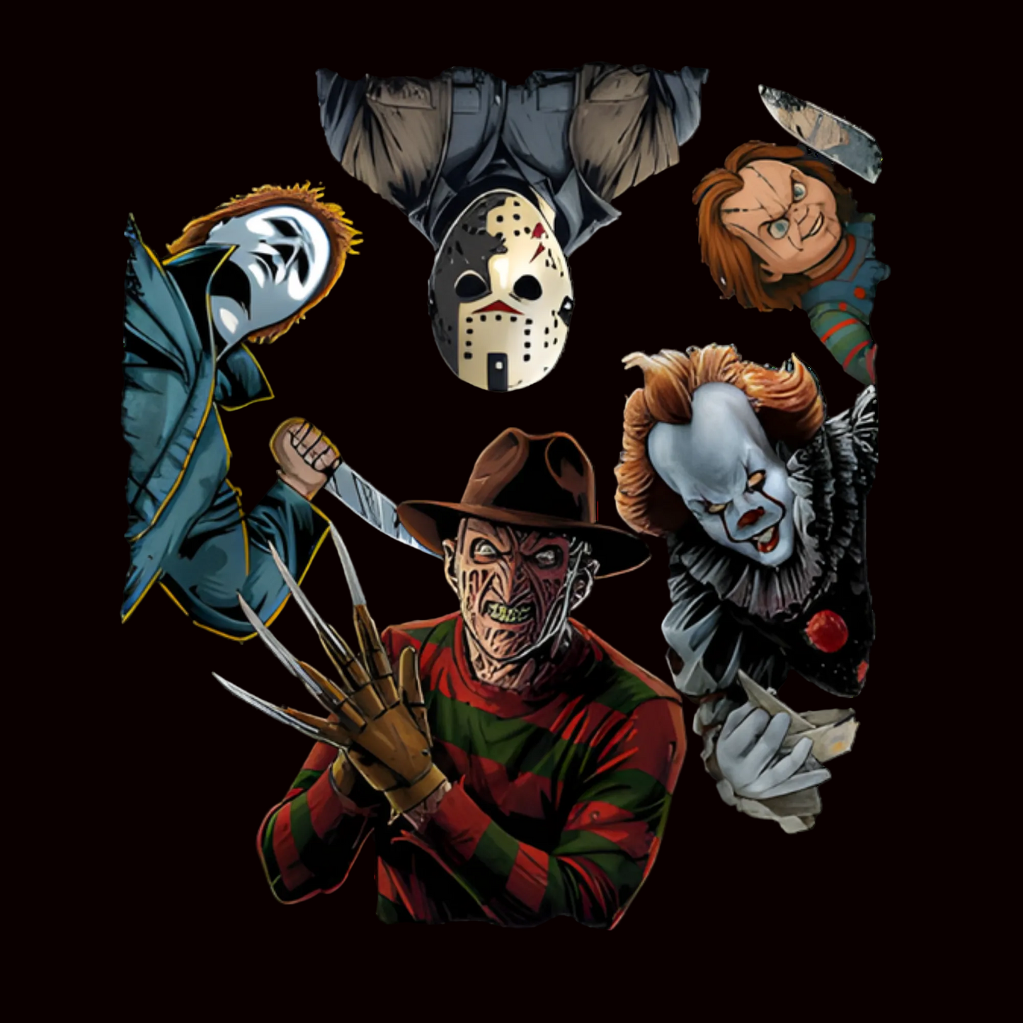 🔪😈 Slasher Society “Surrounded” Tee – Horror Circle Graphic Shirt
