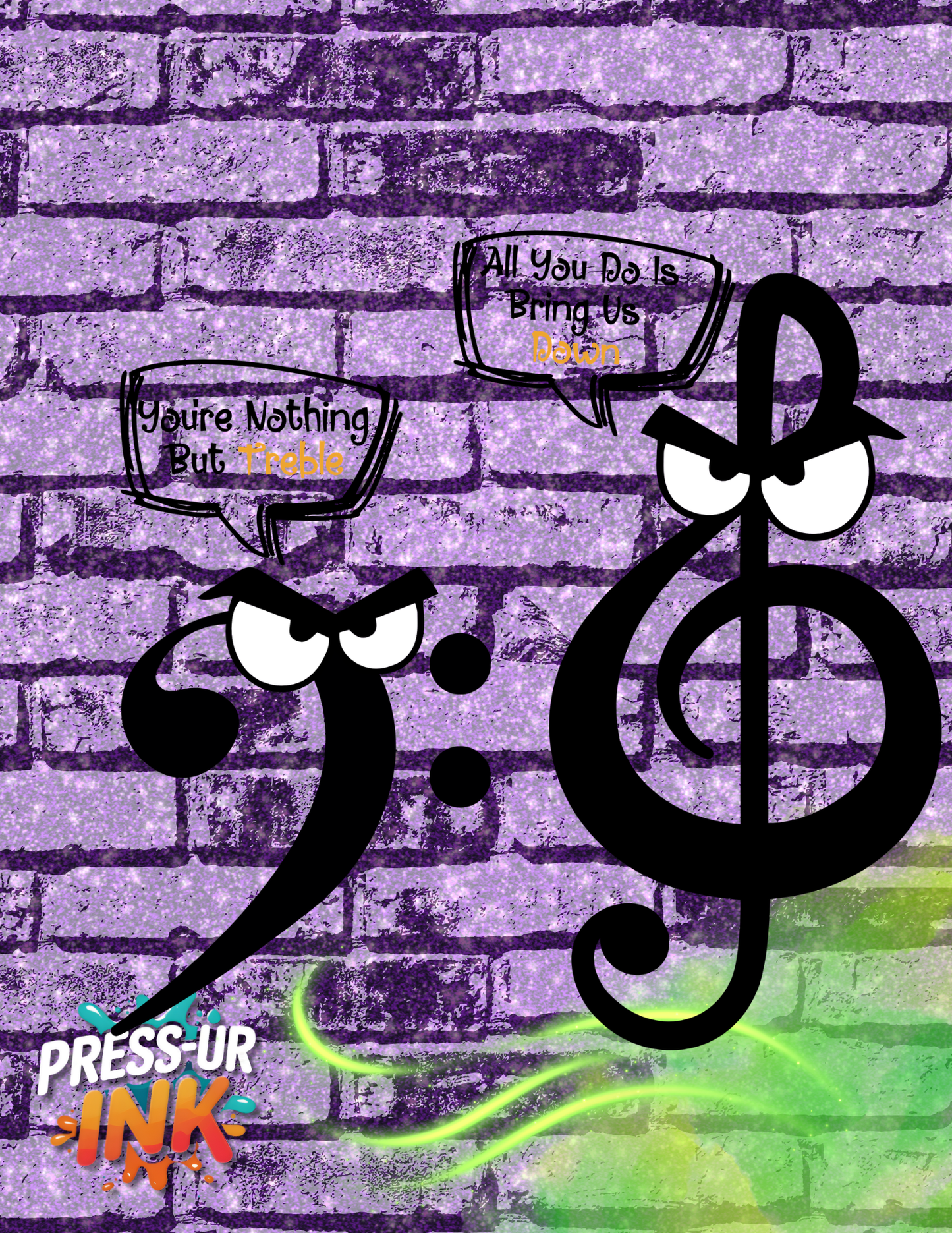 Treble Down Funny Music Pun Tee | Bass Guitar Humor Shirt