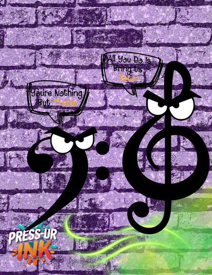 Treble Down Funny Music Pun Tee | Bass Guitar Humor Shirt