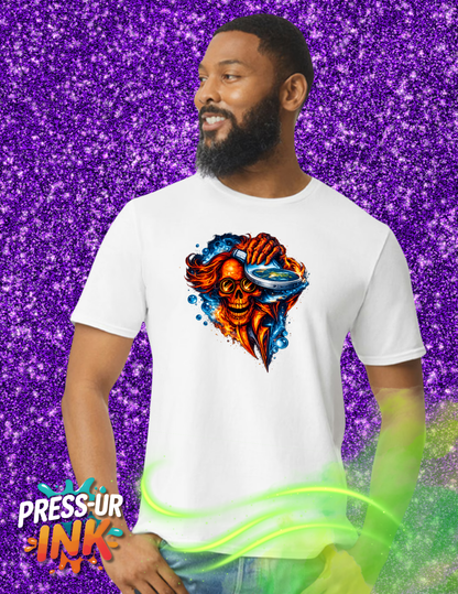 Flat Earth Skull Graphic Tee | Conspiracy Horror Streetwear Shirt