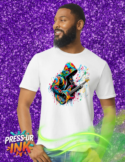 Neon Bass Player Graphic Tee | Psychedelic Music Streetwear Shirt