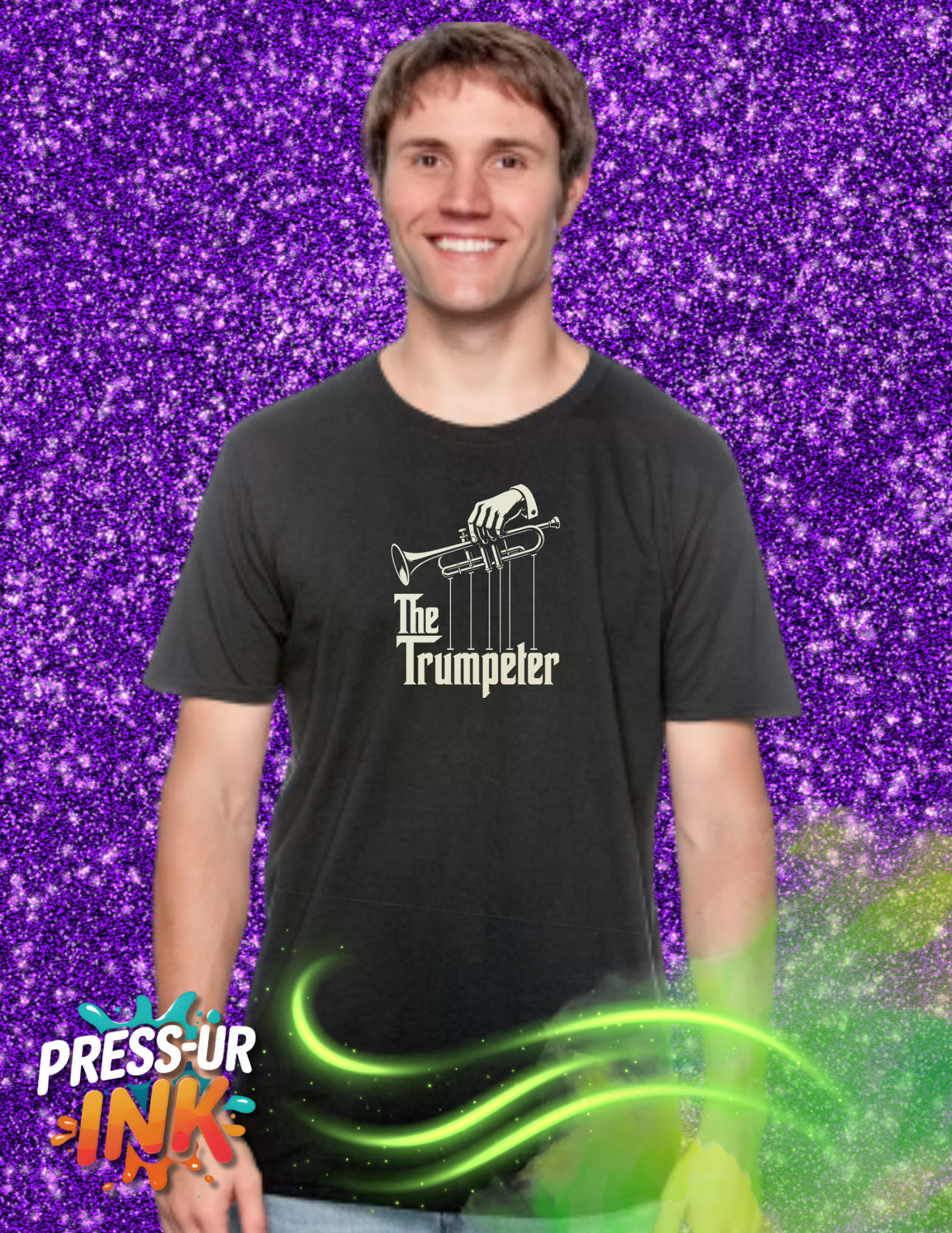 The Trumpeter Vintage Logo Tee | Godfather-Inspired Trumpet Graphic Shirt